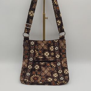 Vera Bradley Crossbody Shoulder Bag Brown Floral Boho Everyday Travel